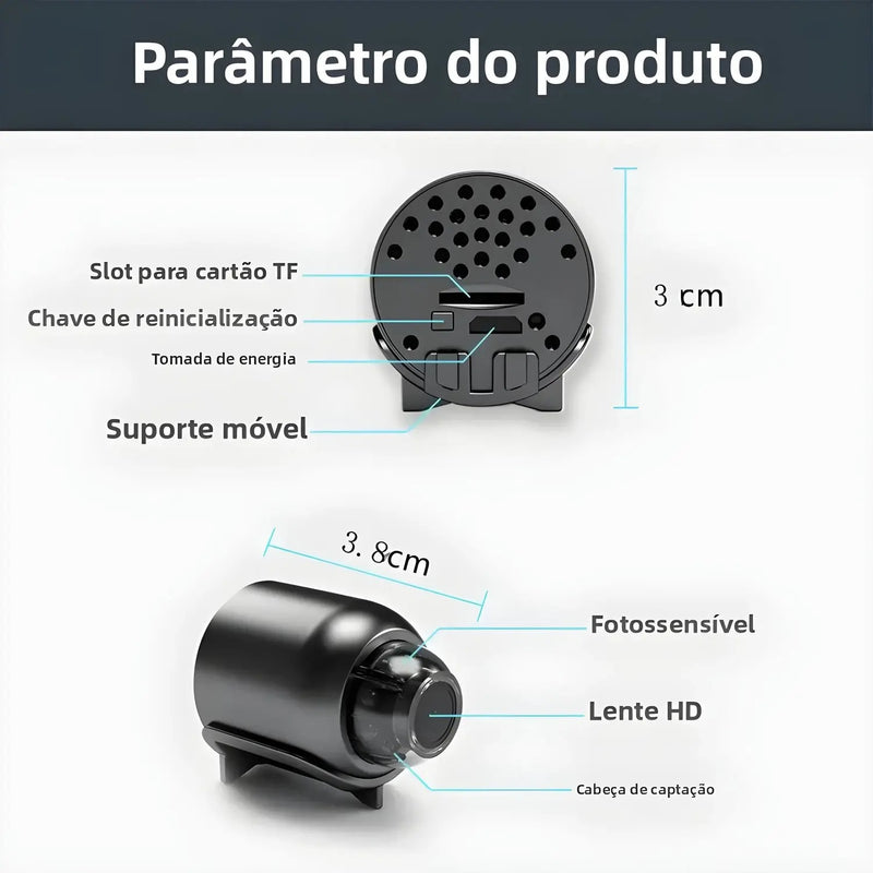 Kit 2 MicroCam Pro 4K – Mini Câmera de Segurança Ultra Discreta